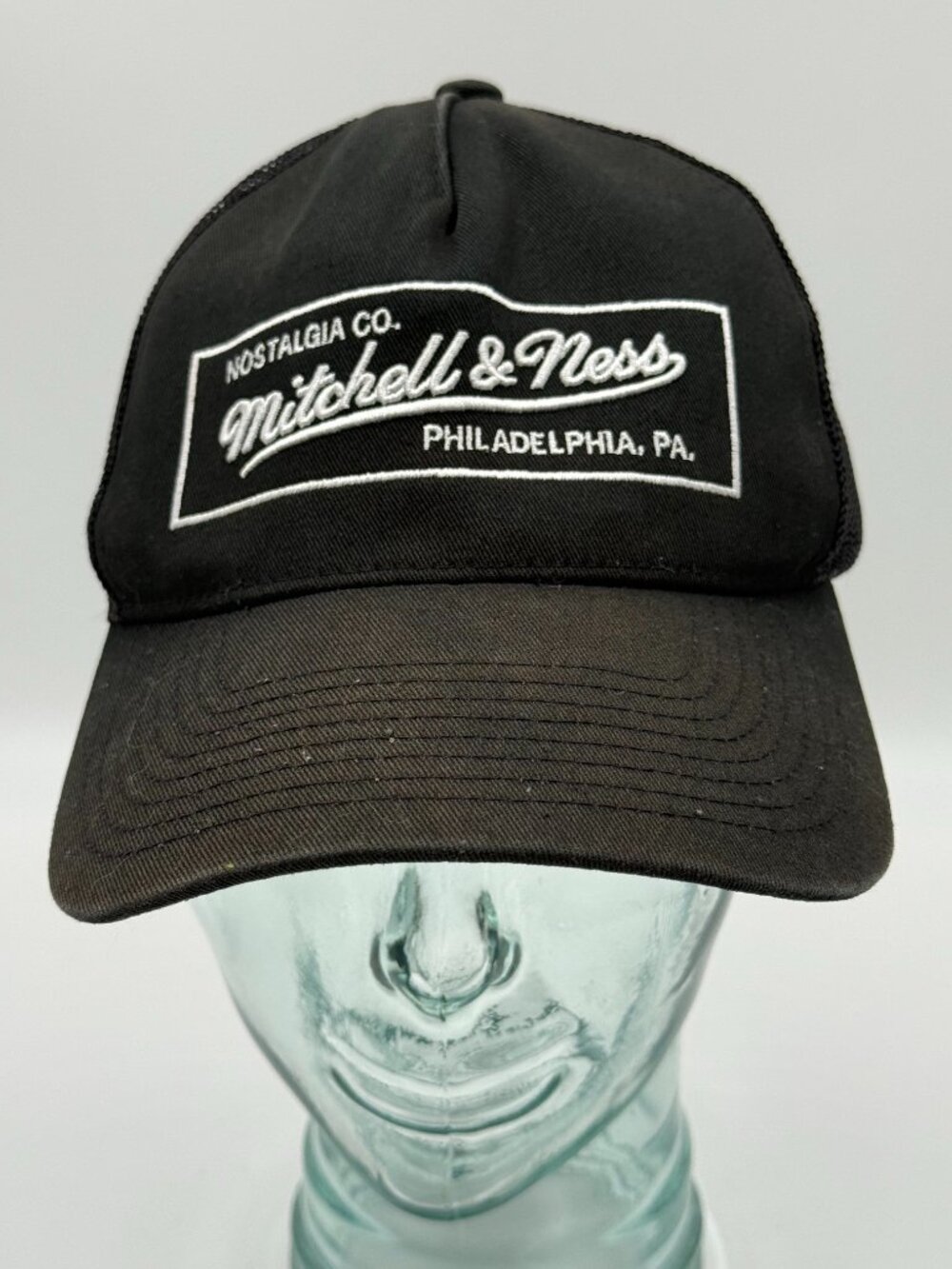 Mitchell & Ness Philadelphia PA Hat Snapback Mesh Trucker Cap One Size Black